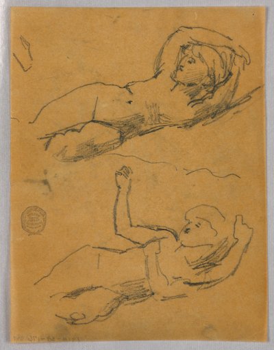 Two Sketches of Female Nudes by Francis Augustus Lathrop