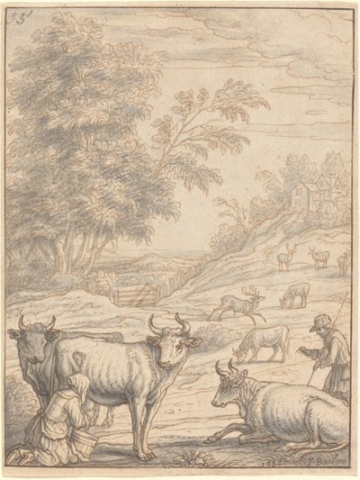 A Meadow with Cattle and Deer by Francis Barlow