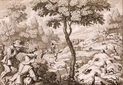 Cony Catching (engraved by Wenceslaus Hollar, 1671) by Francis Barlow