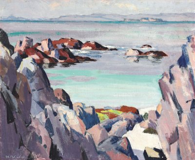 Staffa and Rhum from Iona by Francis Campbell Boileau Cadell