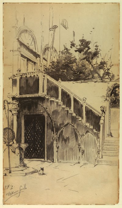 The Grand Staircase, Palazzo Contarini by Francis Hopkinson Smith