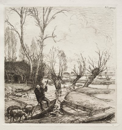 In the Flooded Marsh: The Shepherdess by Francis Seymour Haden