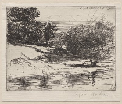 Newcastle in Emlyn by Francis Seymour Haden