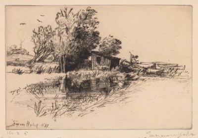 The Little Boathouse by Francis Seymour Haden