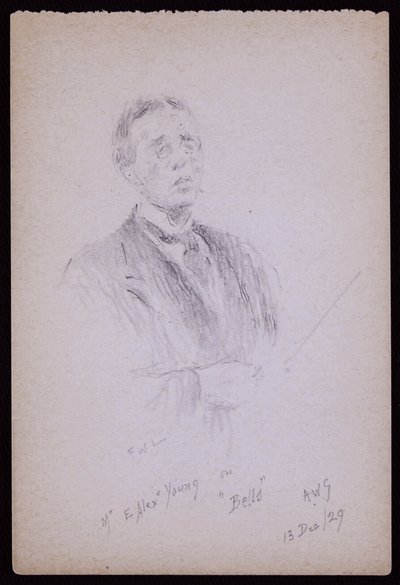 Portrait of E Alex Young by Francis Wilfred Lawson
