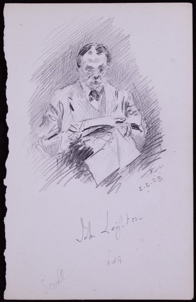 Portrait of John Leighton by Francis Wilfred Lawson