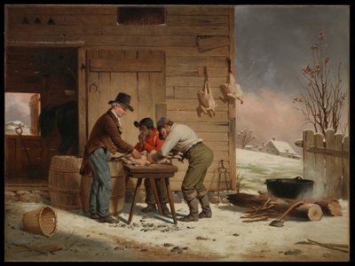 Preparing for Christmas (Plucking Turkeys) by Francis William Edmonds