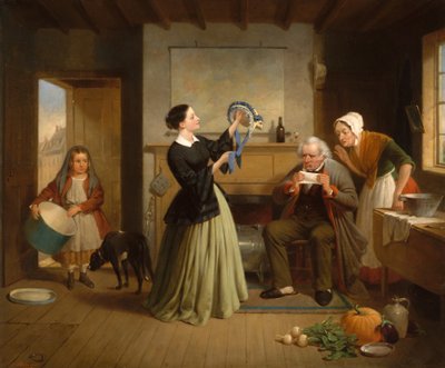 The New Bonnet by Francis William Edmonds