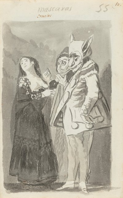 Cruel Masks (recto) by Francisco de Goya
