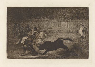 A Spanish Cavalier Breaking... by Francisco de Goya