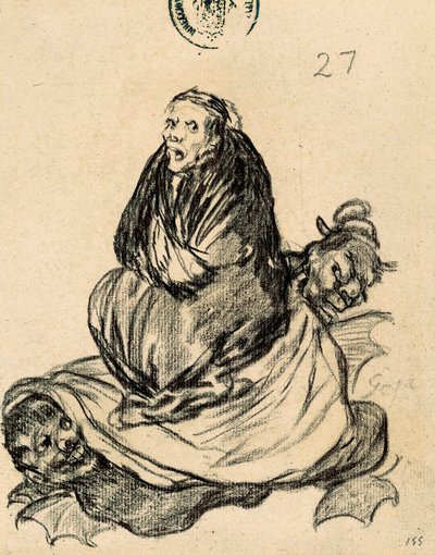 A Witch on a Journey by Francisco de Goya