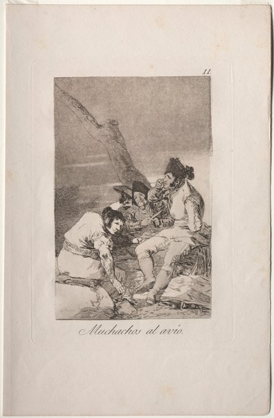 Caprichos: Lads Making Ready by Francisco de Goya