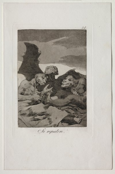 Caprichos: They Spruce Themselves Up by Francisco de Goya