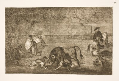 Dogs Set on the Bull by Francisco de Goya