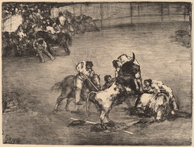 Picador Caught by a Bull by Francisco de Goya