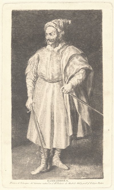 The Jester Barbarroja by Francisco de Goya after Diego Velázquez