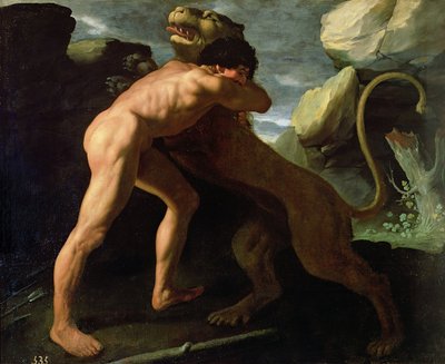 Hercules Fighting with the Nemean Lion by Francisco de Zurbaran