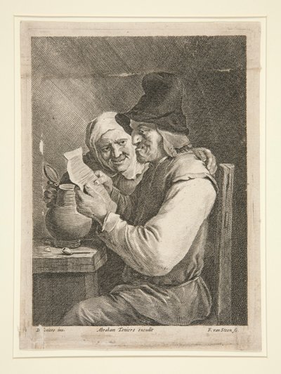 Couple Reading a Letter by Franciscus van der Steen