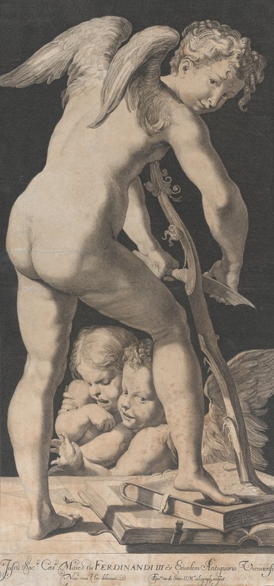 Cupid Sharpening His Bow by Franciscus van der Steen