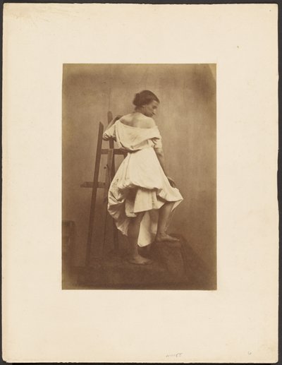 Model in White Dress with Easel by Franck Chavassaigne