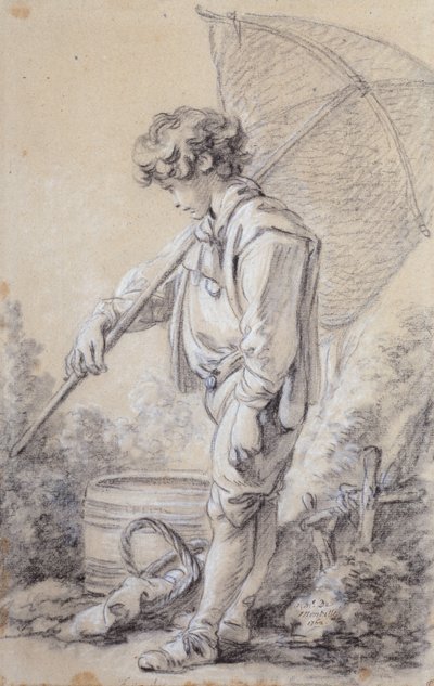 A Boy Holding a Net by François Boucher