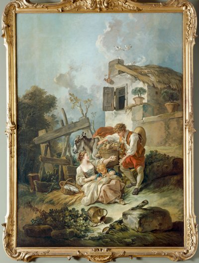 A Man Offering Grapes to a Girl by François Boucher