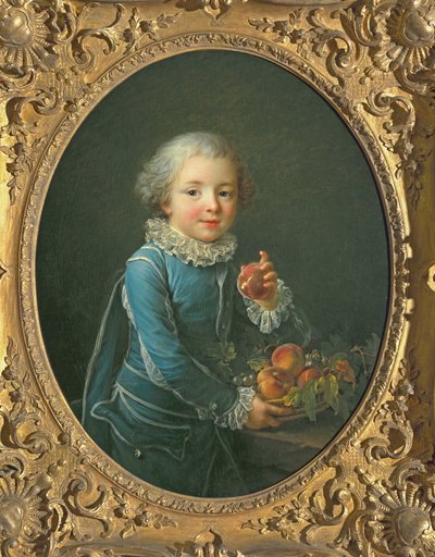 Boy with peaches, 1760 by Francois Hubert Drouais