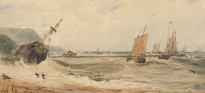 Boulogne Harbour by Francois Louis Thomas Francia