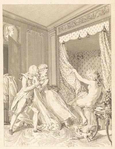 The Indiscreet by Francois Nicolas Barthelemy Dequevauviller after Antoine Borel