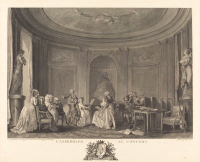 The Concert Assembly by Francois Nicolas Barthelemy Dequevauviller after Nicolas Lavreince