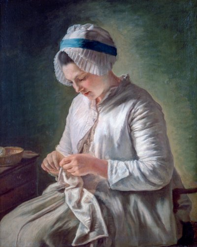 Young Woman at Work, c1725-1778 by Francoise Duparc