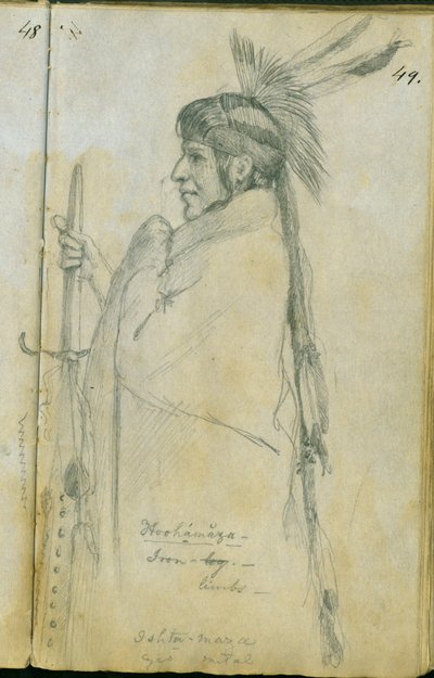 Hoohamaza, or Iron Leg, 1851 by Frank Blackwell Mayer