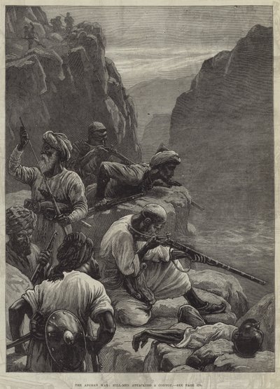 The Afghan War, Hill-Men attacking a Convoy by Frank Dadd