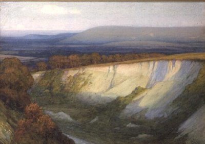 Evening Light Falling on a Quarry by Frank Dicksee