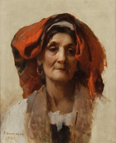 Head of an Italian Woman by Frank Duveneck