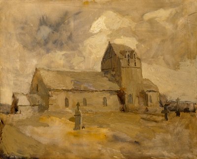 Village Church and Cemetery, Brittany by Frank Edwin Scott