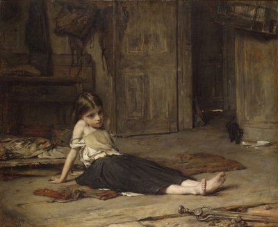 Girl by the Fireside, 1867 by Frank Holl