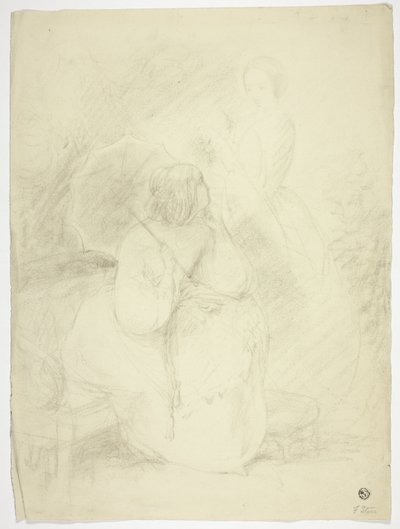 Two Women in a Park by Frank Stone