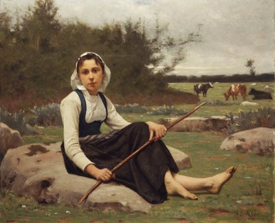 Shepherdess by François Alfred Delobbe