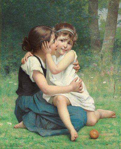 Sisterly Love, 1892 by François Alfred Delobbe