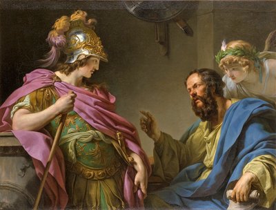 Alcibiades being taught by Socrates by François André Vincent