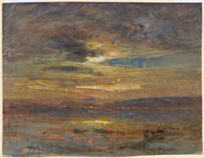 Sunset over a Pond by François Auguste Ravier