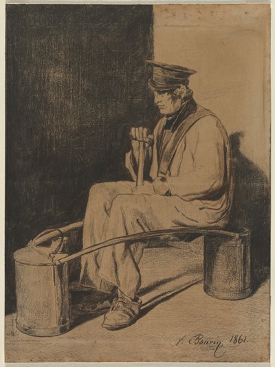 Water Carrier Seated on His Yoke by François Bonvin