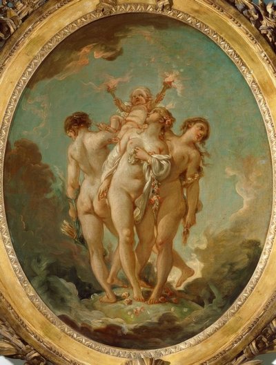 The Three Graces with Cupid by François Boucher