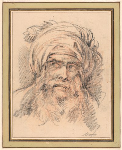 Head of a Man in Turban by François Boucher