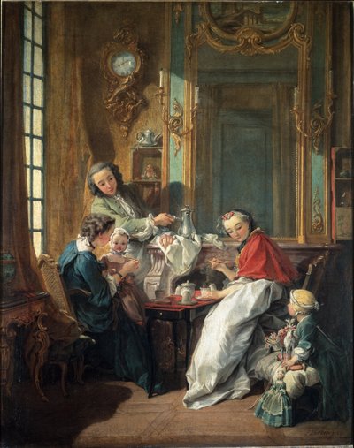 Lunch Scene in a Bourgeois Interior by François Boucher