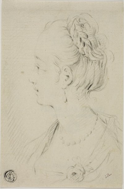 Profile Bust of Young Woman by François Boucher