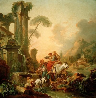 Rest at the Fountain by François Boucher