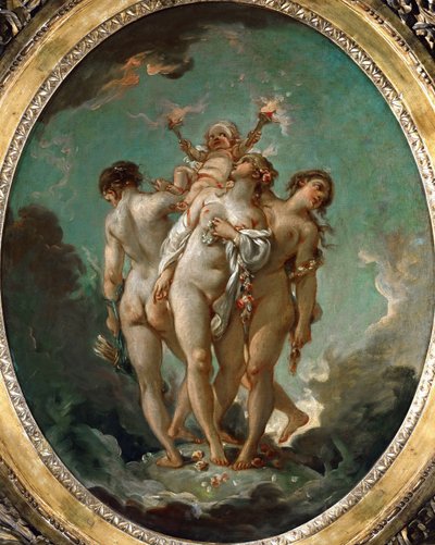 The Three Graces Holding Cupid by François Boucher