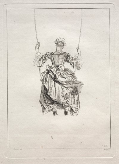 Woman on a Swing, Viewed From Behind by François Boucher